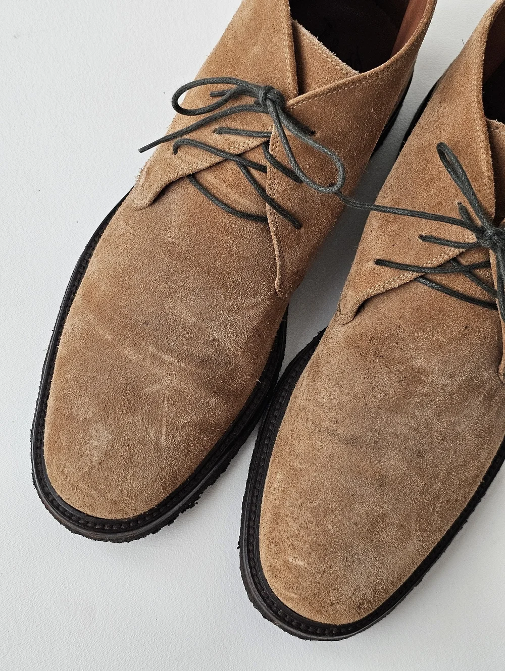Calzoleria Toscana Italian Suede Chukka Boots Tan Size 10 Luxury Artisan Made